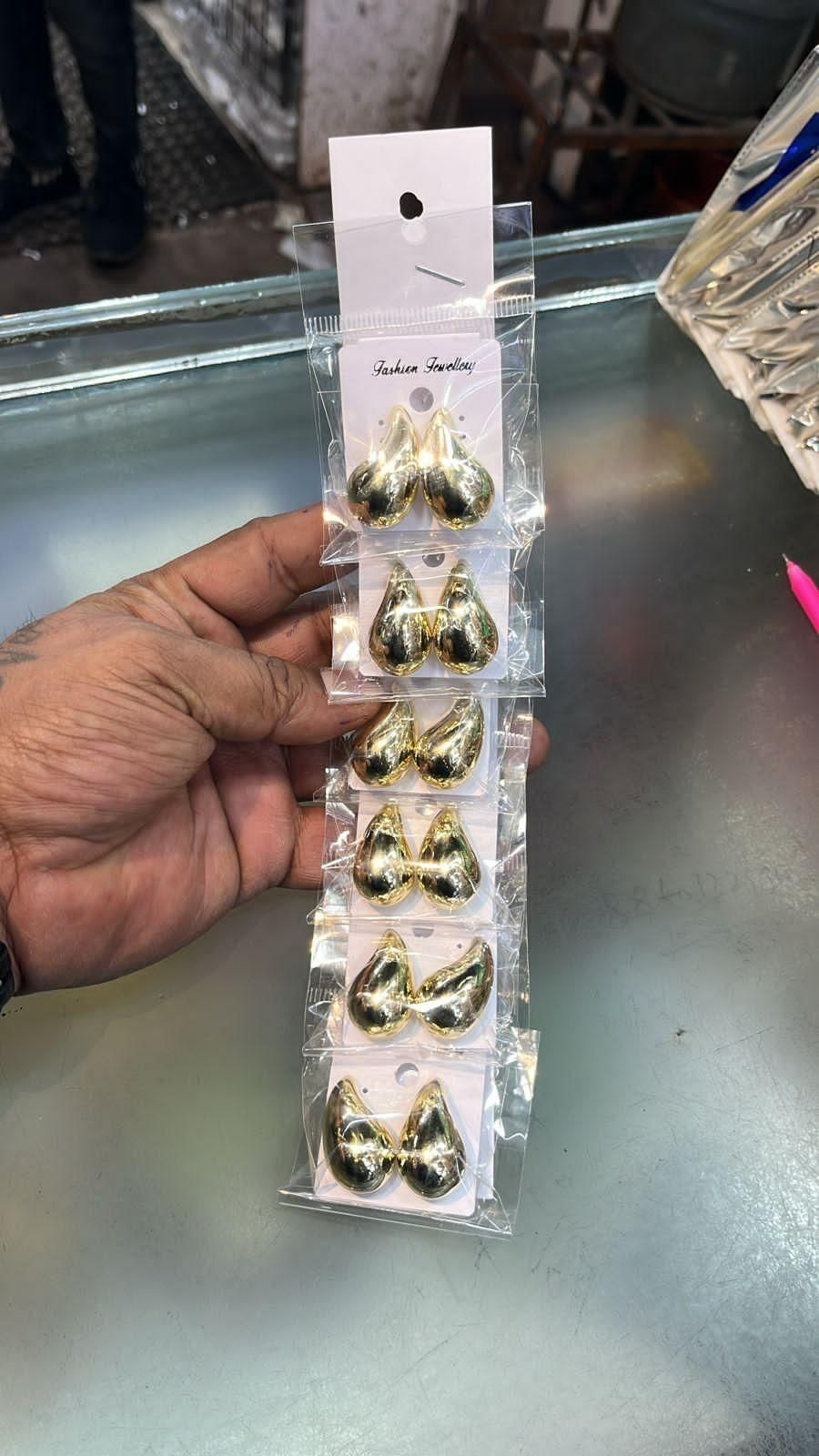 Celebrity Style Teardrop Gold Earrings For Girls And Women